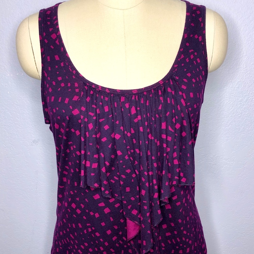 Banana Republic Sz Large Drop Ruffle Front Tank Top